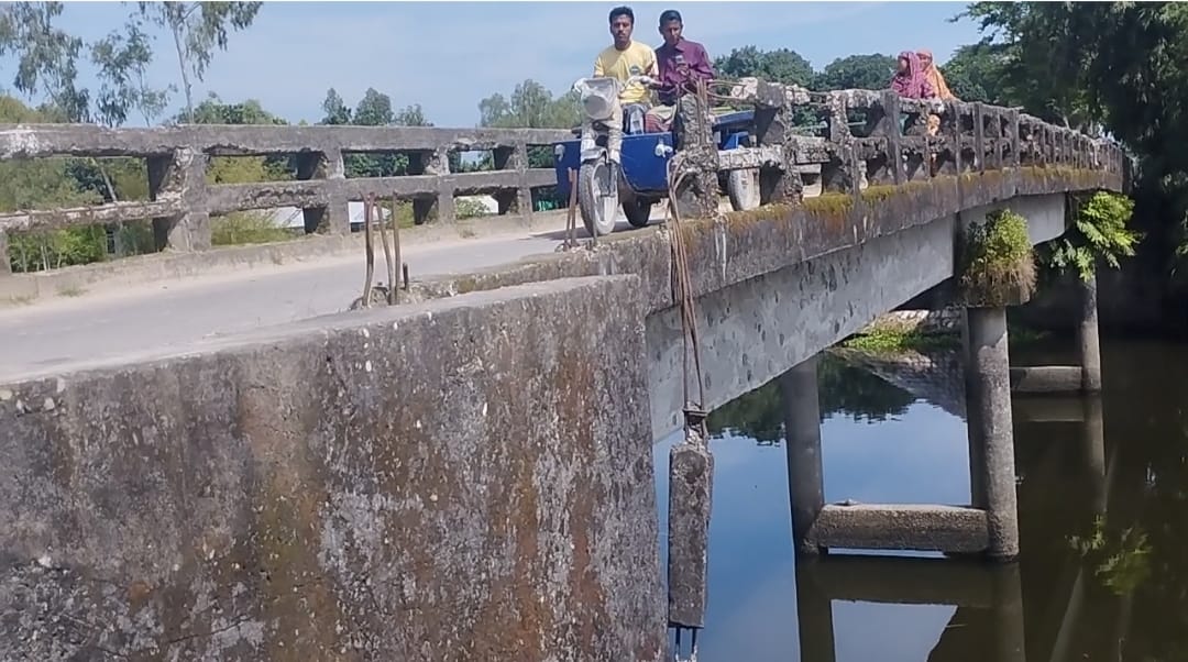 কুড়িগ্রামে আরসিসি গার্ডার ও পলেস্তারা খসে চরম ঝুঁকিতে দুটি সেতু