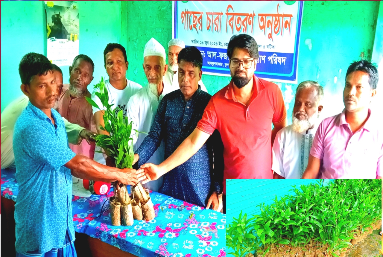 আল-ফজর সমাজ কল্যাণ পরিষদের উদ্যোগে এক হাজার গাছের চারা বিতরণ