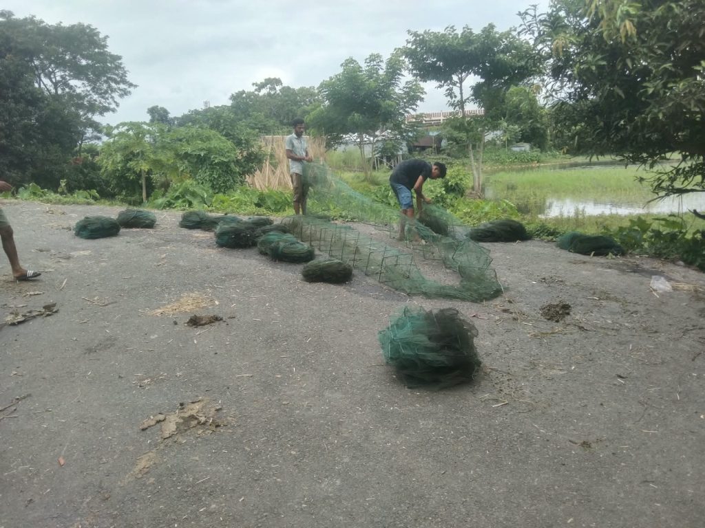 চায়না জালের বিরুদ্ধে কঠোর অভিযান, মুকসুদপুরের খান্দারপাড়ায় ১৭টি জাল উদ্ধার ও ধ্বংস